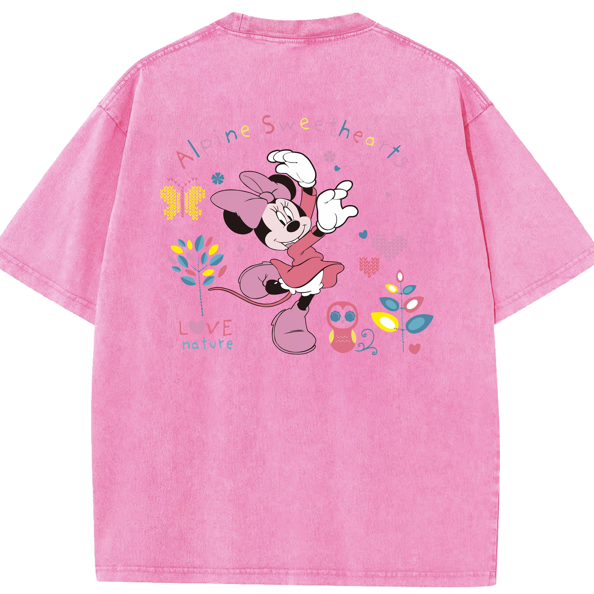 （画像用） ミッキーマウス Mickey Mouse 綿100% ヴィンテージ風 半袖Tシャツ（背面プリント）